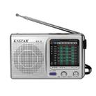 BAIJIALI KK9 Full-band Radio Player Portable Retro Multifunctional Mini Radio(Silver Gray) - 1