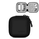 Baona BN-F001 Leather Digital Headphone Cable U Disk Storage Bag, Specification: Small Square Black - 1