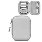 Baona BN-F003 Leather Digital Headphone Cable U Disk Storage Bag, Specification: Rectangular Gray - 1