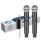 X80 Portable Multifunctional Live Singing Wireless Bluetooth Sound Card Speaker (Dual-microphone White) - 1