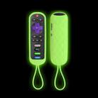 For TCL Roku RC280/RC282 2pcs Oval Remote Control Silicone Case(Luminous Green) - 1