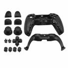 For PS5 Controller Full Set Housing Shell Front Back Case Cover Replacement(Black) - 1