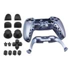 For PS5 Controller Full Set Housing Shell Front Back Case Cover Replacement(Titanium Gold Blue) - 1