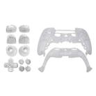 For PS5 Controller Full Set Housing Shell Front Back Case Cover Replacement(Transparent White) - 1