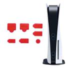 For PS5 2sets 7pcs/Set Dust Plug Silicone Dust Protector Anti-Dust Cover(Red) - 1