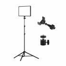 10 Inch 3000-6500K Three-color Temperature Photography Flat-panel Live Fill Light,Spec: 2.1m Bracket+Clip - 1