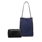 For Apple Macbook Shoulder / Handheld / Messenger Computer Bag, Size: Medium(Navy+Black PU Power Bag) - 1