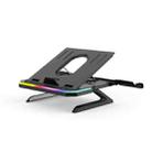 Laptop Stand with RGB Lighting 9-Level Adjustable Notebook Stand(Black) - 1