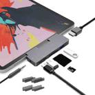 For IPad Pro 7-In-1 HDMI 4K + 3.5mm Audio + SD/TF+ 1 USB 3.0 + USB-C/Type-C + PD USB-C Docking Station - 1