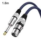 1.8m Blue and Black Net TRS 6.35mm Male To Caron Female Microphone XLR Balance Cable - 1