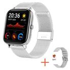 H10 1.69 inch Screen Bluetooth Call Smart Watch, Support Heart Rate/Blood Pressure/Sleep Monitoring, Color: Silver Net+Silicone - 1