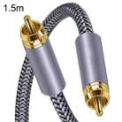 1.5m Pure Copper RCA Coaxial HIFI Digital Audio Cable SPDIF Subwoofer Speaker Cable(Silver Gray) - 1