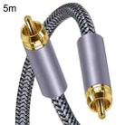 5m Pure Copper RCA Coaxial HIFI Digital Audio Cable SPDIF Subwoofer Speaker Cable(Silver Gray) - 1