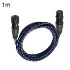 KN006 1m Male To Female Canon Line Audio Cable Microphone Power Amplifier XLR Cable(Black Blue) - 1