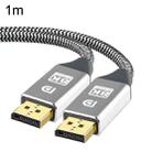 1m 1.4 Version DP Cable Gold-Plated Interface 8K High-Definition Display Computer Cable 30AWG OD:6.3MM With Nylon Mesh(Silver) - 1