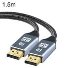 1.5m 1.4 Version DP Cable Gold-Plated Interface 8K High-Definition Display Computer Cable 30AWG OD:6.3MM With Nylon Mesh(Space Gray) - 1