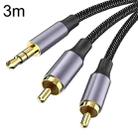 3m Gold Plated 3.5mm Jack to 2 x RCA Male Stereo Audio Cable - 1