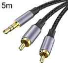 5m Gold Plated 3.5mm Jack to 2 x RCA Male Stereo Audio Cable - 1