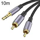 10m Gold Plated 3.5mm Jack to 2 x RCA Male Stereo Audio Cable - 1