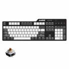 Ajazz AK35I 110 Keys White Light Backlight PBT Keycap Wired Mechanical Keyboard Tea Shaft (Gray White) - 1