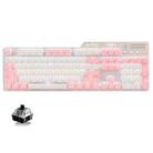 Ajazz AK35I 110 Keys White Light Backlight PBT Keycap Wired Mechanical Keyboard Black Shaft (Pink White) - 1