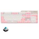 Ajazz AK35I 110 Keys White Light Backlight PBT Keycap Wired Mechanical Keyboard Green Shaft (Pink White) - 1