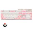 Ajazz AK35I 110 Keys White Light Backlight PBT Keycap Wired Mechanical Keyboard Red Shaft (Pink White) - 1