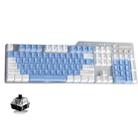Ajazz AK35I 110 Keys White Light Backlight PBT Keycap Wired Mechanical Keyboard Black Shaft (White Blue) - 1