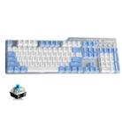 Ajazz AK35I 110 Keys White Light Backlight PBT Keycap Wired Mechanical Keyboard Green Shaft (Blue White) - 1