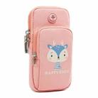 Large Running Mobile Phone Arm Bag Cartoon Mobile Phone Bag(Watermelon Pink Deer) - 1