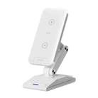 3-In-1 15W Portable Folding Desktop Stand Mobile Phone Wireless Charger(White) - 1