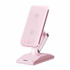 3-In-1 15W Portable Folding Desktop Stand Mobile Phone Wireless Charger(Pink) - 1