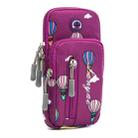 B089 Large Outdoor Sports Mobile Phone Arm Bag Riding Mountaineering Fitness Mobile Phone Case(Purple) - 1