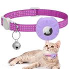 For AirTag Tracker Silicone Case Reflective Pet Cat Collar With Bell(Purple) - 1