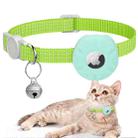 For AirTag Tracker Silicone Case Reflective Pet Cat Collar With Bell(Mint Green) - 1