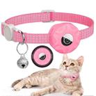 For AirTag Tracker Silicone Case Reflective Pet Cat Collar With Bell(Luminous Pink) - 1