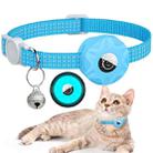 For AirTag Tracker Silicone Case Reflective Pet Cat Collar With Bell(Luminous Blue) - 1