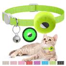 For AirTag Tracker Silicone Case Reflective Pet Cat Collar With Bell(Luminous Yellow) - 1