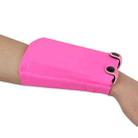 7 Inch Mobile Phone Outdoor Sports Wrist Bag Elastic Close-fitting Mini Arm Bag(Rose Red) - 1