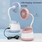 276A USB Charging Desktop Pen Holder Fan with Phone Holder Function Dormitory Portable Fan(Yellow) - 5
