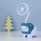 291A Cute Desktop Pen Holder Fan Mini Multifunctional Cartoon Dormitory Fan(Blue) - 1