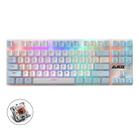 Ajazz AK40pro 87 Keys Bluetooth/Wireless/Wired Three Mode Game Office Mechanical Keyboard Mixed Light Tea Shaft (White Blue) - 1