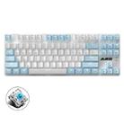 Ajazz AK40pro 87 Keys Bluetooth/Wireless/Wired Three Mode Game Office Mechanical Keyboard White Light Green Shaft (Blue White) - 1