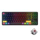 Ajazz K870T 87-Key Hot Swap Bluetooth/Wired Dual Mode RGB Backlight Office Game Mechanical Keyboard Tea Shaft (Black) - 1