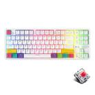 Ajazz K870T 87-Key Hot Swap Bluetooth/Wired Dual Mode RGB Backlight Office Game Mechanical Keyboard Red Shaft (White) - 1