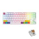 Ajazz K870T 87-Key Hot Swap Bluetooth/Wired Dual Mode RGB Backlight Office Game Mechanical Keyboard Tea Shaft (White) - 1