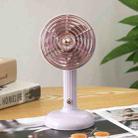 FY060 Small Retro Handheld Desktop Rotatable Fan USB Charging Portable Silent Fan(Light Purple) - 1