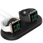 For Apple Watch / Earphone AhaStyle PT116 Universal Plastic Stand Dual Charging Storage Base(Black) - 1