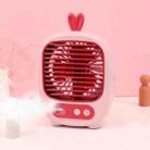 1315 Spray Humidification Hydrating Cartoon Fan USB Charging Desktop Fan(Bunny Pink) - 1