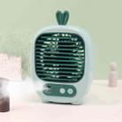 1315 Spray Humidification Hydrating Cartoon Fan USB Charging Desktop Fan(Bunny Green) - 1